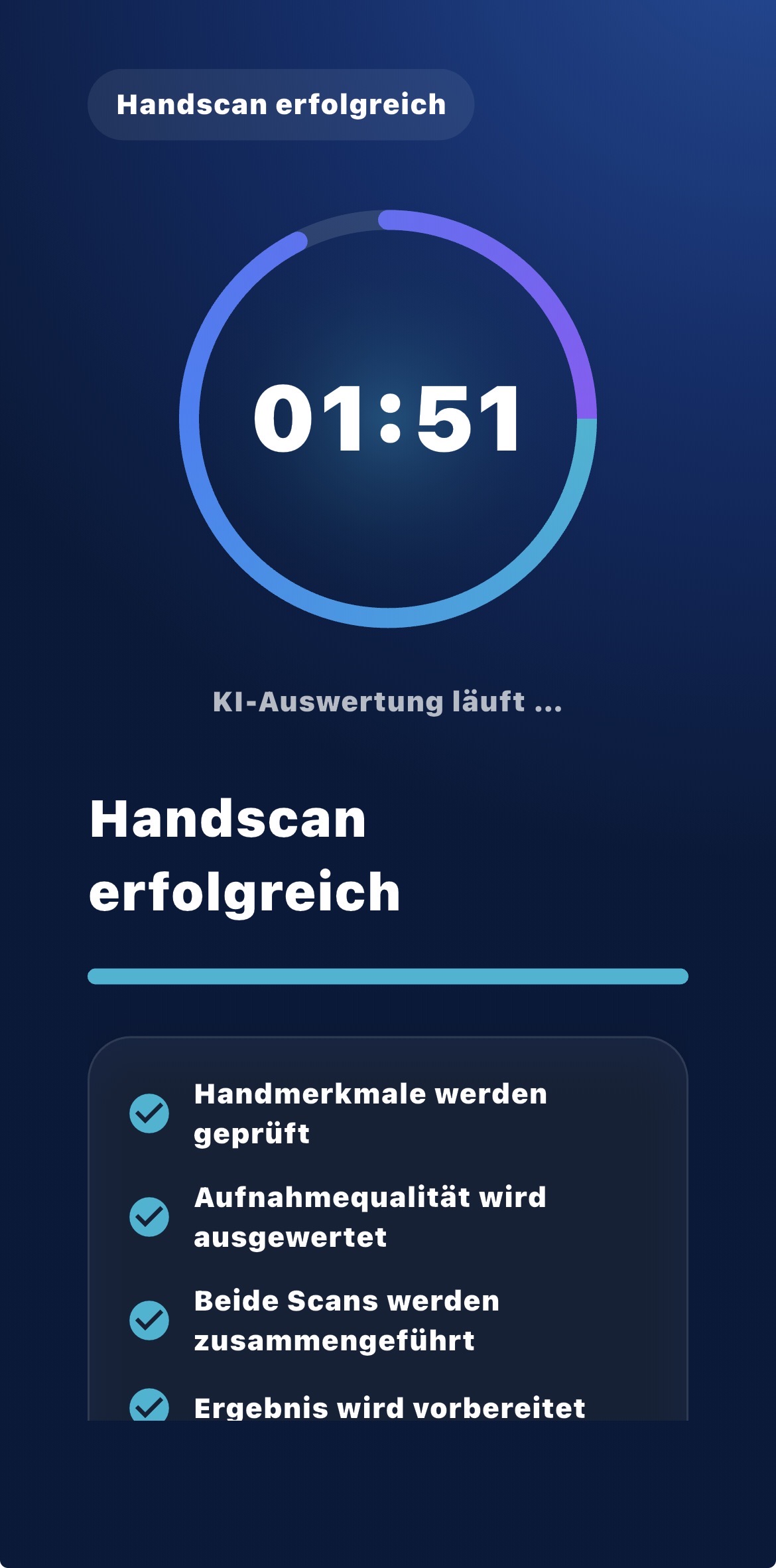 Vascura Handfläche scannen